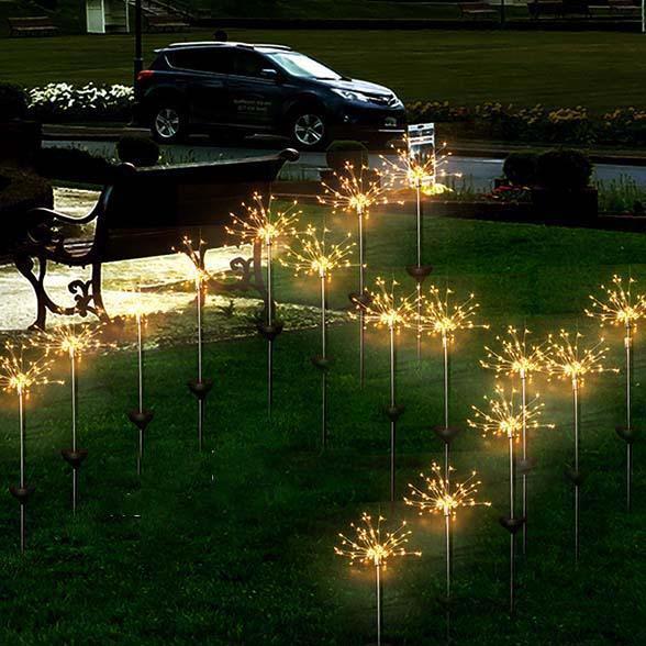 2 Pack Waterproof Solar Fireworks Light