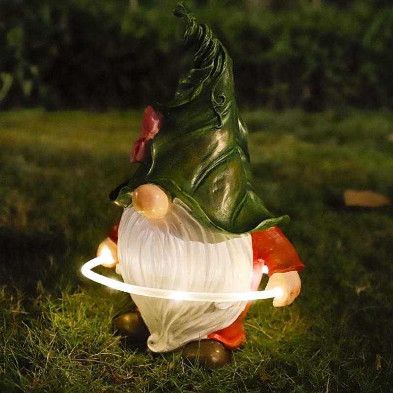 Fluorescent Circle Solar Garden Gnome Statue