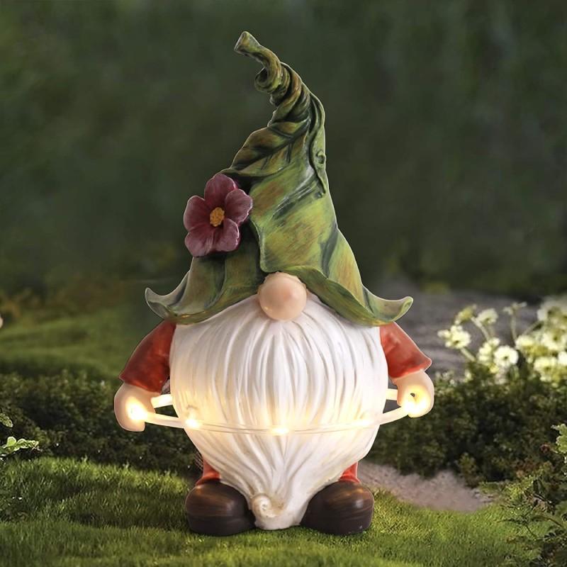 Fluorescent Circle Solar Garden Gnome Statue