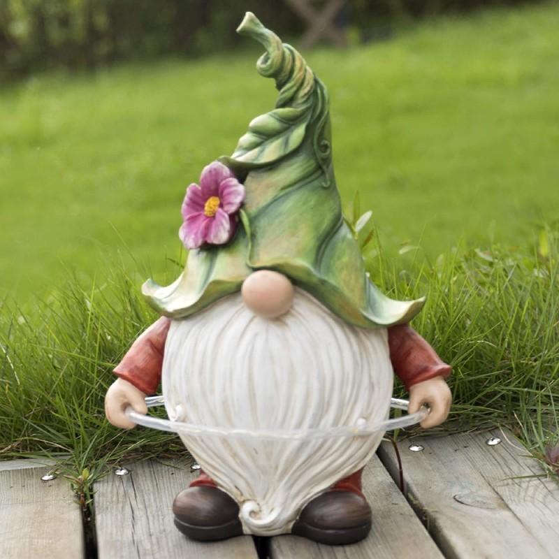 Fluorescent Circle Solar Garden Gnome Statue