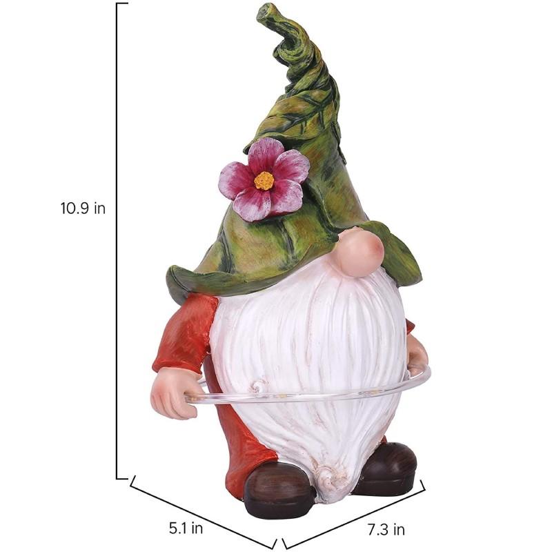 Fluorescent Circle Solar Garden Gnome Statue