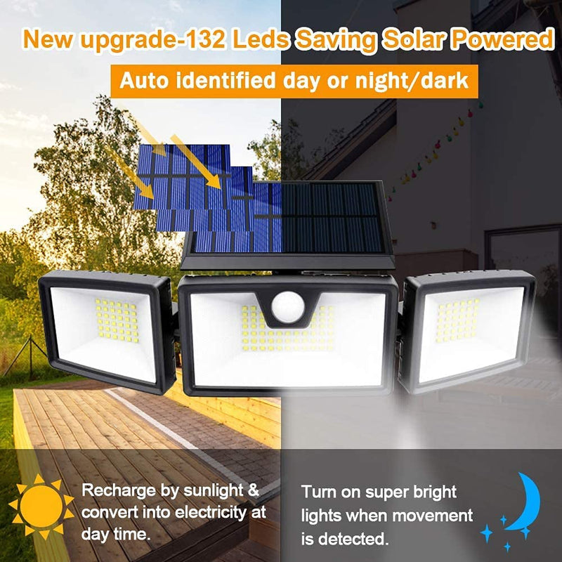 132 LED Solar Outdoor Lights