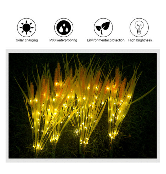 2 Pcs 7 heads Solar Wheat Ear Light