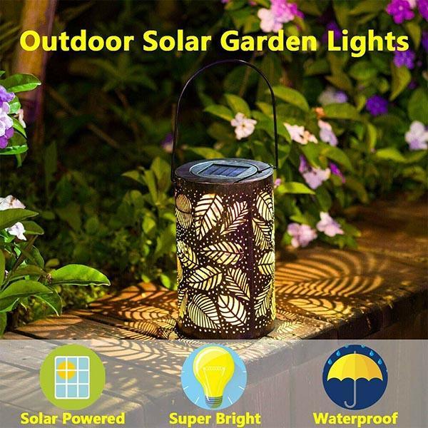 Solar Leaf Pattern Lantern Light