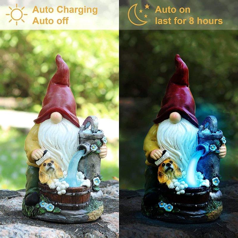 Take A Shower Solar Garden Gnome