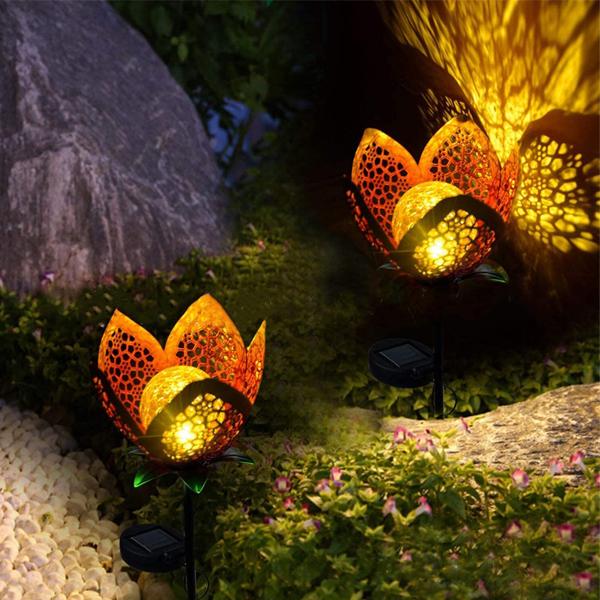 Solar Powered Flower Crackle Garden Light
