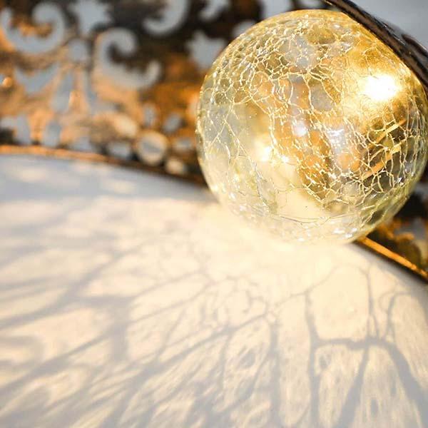 Solar Moon Crackle Garden Decor Light