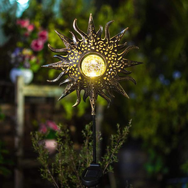 Romantic Solar Crackle Sun Garden Light