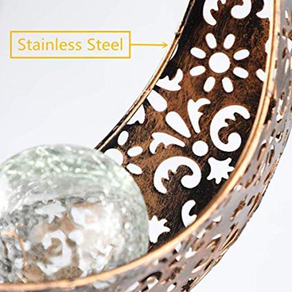 Solar Moon Crackle Garden Decor Light