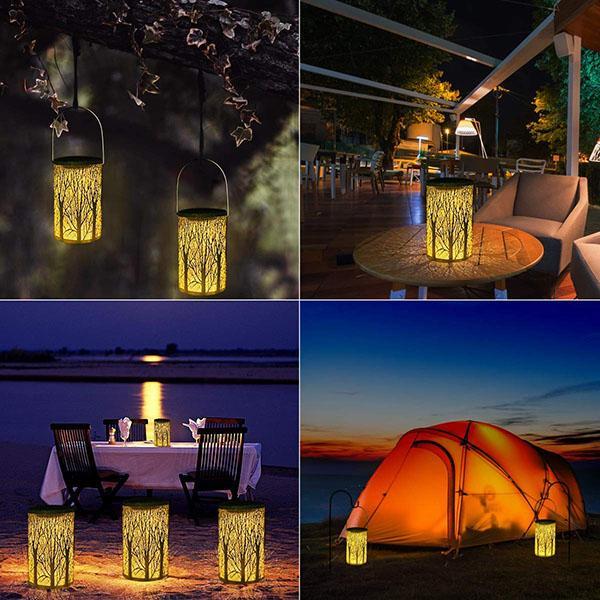 Solar Tree Pattern Lantern Light