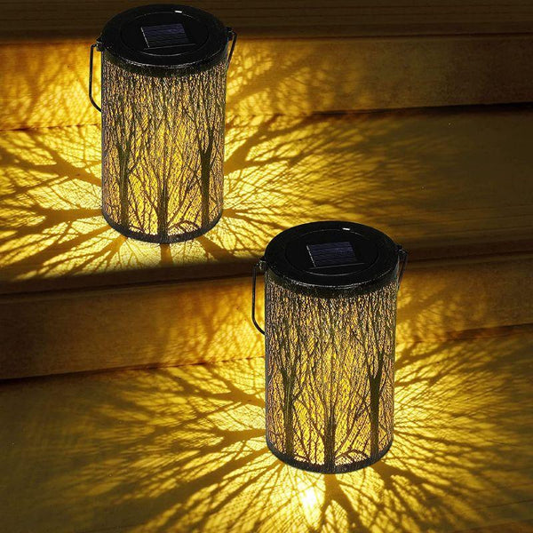 Solar Tree Pattern Lantern Light