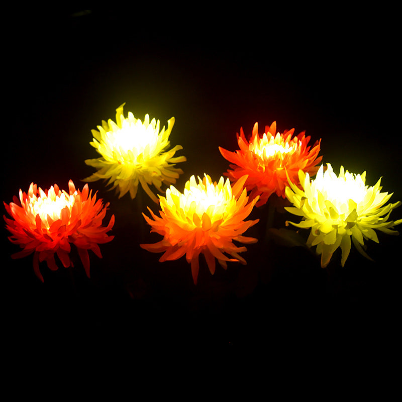 2 Pcs  Solar Chrysanthemum Garden Light