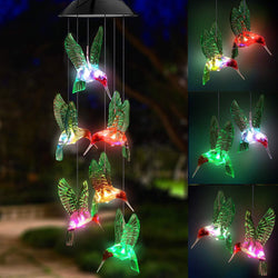 RGB Solar LED Hummingbird Wind Chimes