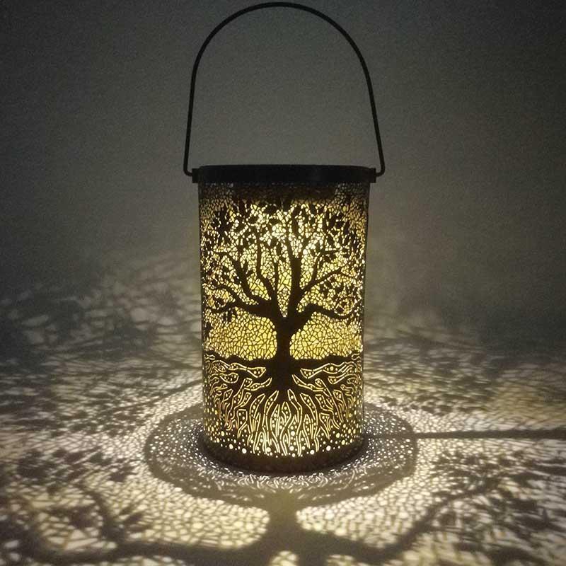 World Tree Projection Solar Garden Lantern