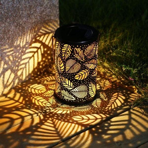 Solar Leaf Pattern Lantern Light