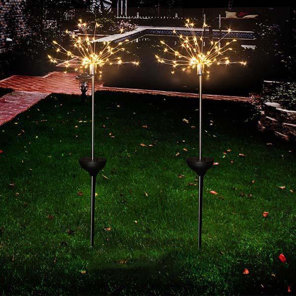 2 Pack Waterproof Solar Fireworks Light