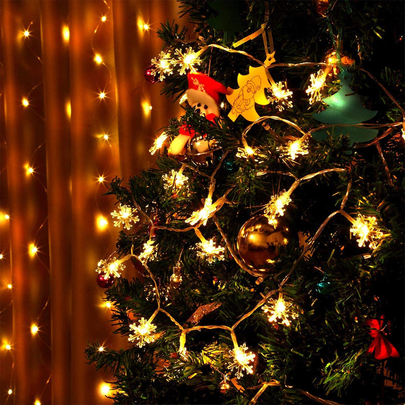50 LED Snowflake Fairy Lights