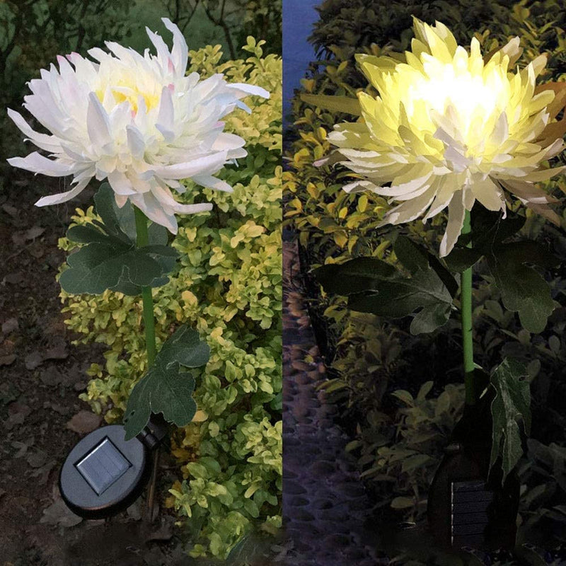 2 Pcs  Solar Chrysanthemum Garden Light