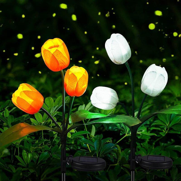 2 Pcs  Tulip Solar Garden Flower Lights