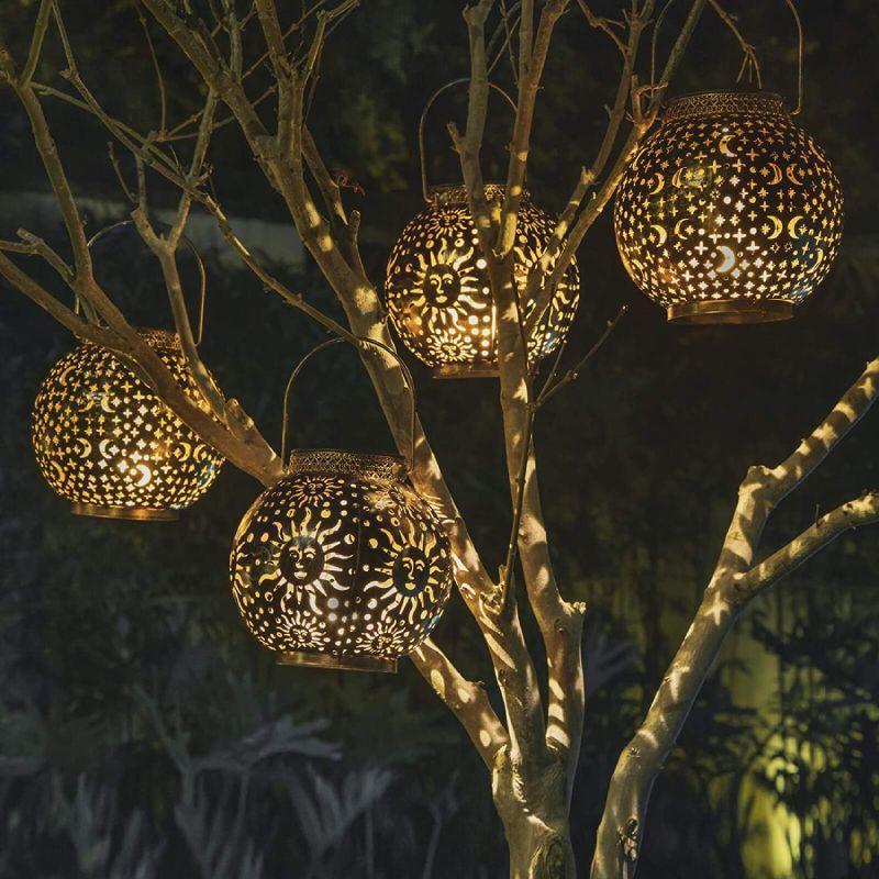 Moon Star Sun Metal Outdoor Hanging Lights